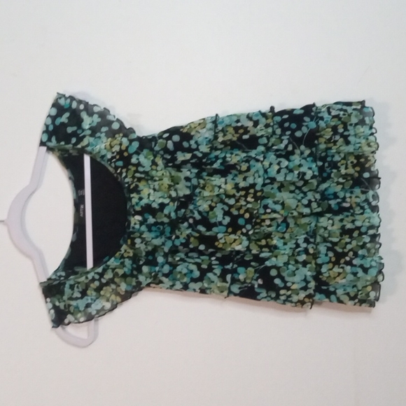 Apt. 9 Tops - APT 9 black blue green tiered mesh top PXS